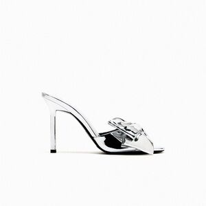 ZARA Silver Bow Heels